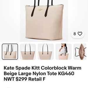 Kate Spade Warm Beige Nylon Tote